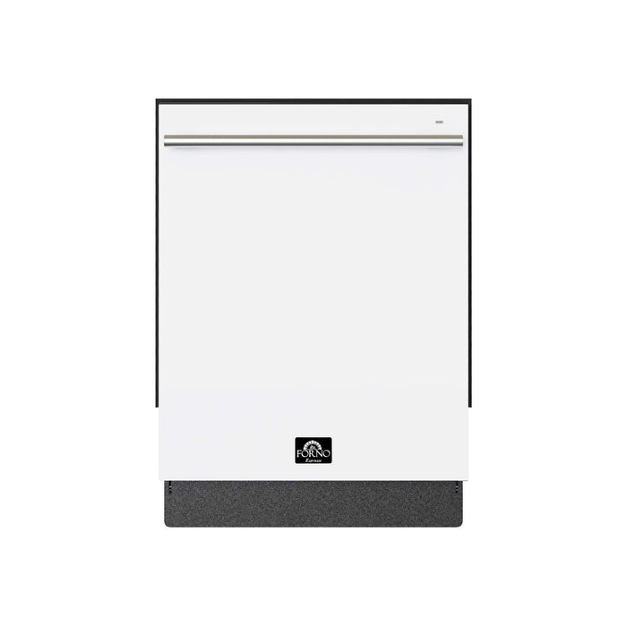 FORNO 5-Piece White Stainless Steel Kitchen Bundle – Home Depot Exclusive – 30” Electric Range, 30” French Door Refrigerator, 30” Range Hood, 24” Microwave Drawer, 24” Built-In Dishwasher | SKU: FBDL-THD-003WHT
