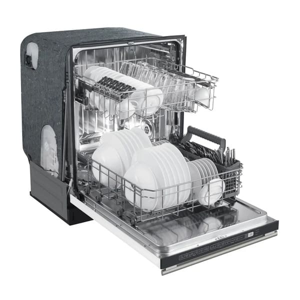 FORNO 3-Piece Appliance Package - 30-Inch Leonardo Espresso Electric Range, Refrigerator, & Dishwasher in White with Antique Brass Handle FBDL-007-03US