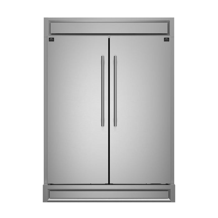 Forno Appliance Package - 48" Gas Range and 60" Refrigerator with Modern Grill Trim, FBDL-018-03CAUS