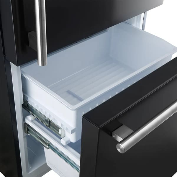 FORNO 2-Piece Appliance Package - 30-Inch Slide-In Induction Range and 31-Inch Refrigerator, Right Hinge in Black with Antique Brass Handle FBDL-014-11CAUS