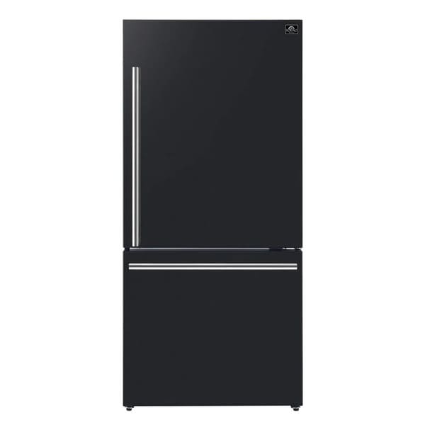FORNO 3-Piece Appliance Package - 30-Inch Leonardo Espresso Electric Range, Refrigerator, & Dishwasher in Black with Stainless Steel Handle FBDL-007-02US