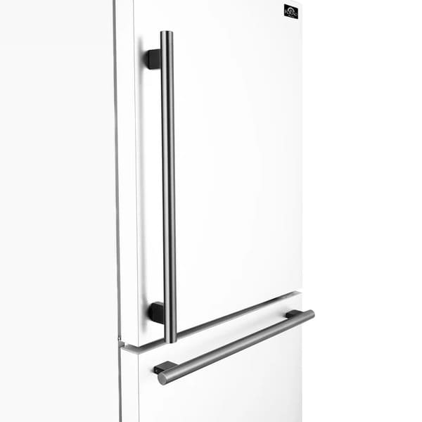 FORNO 2-Piece Appliance Package - 30-Inch Slide-In Induction Range and 31-Inch Refrigerator, Right Hinge in White with Stainless Steel Handle FBDL-014-06CAUS
