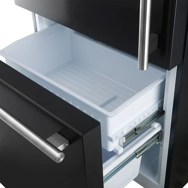 FORNO 2-Piece Appliance Package - 30-Inch Slide-In Induction Range and 31-Inch Bottom Freezer Door Refrigerator in Black with Antique Brass Handle FBDL-014-12CAUS