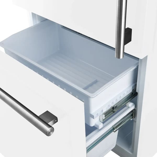FORNO 2-Piece Appliance Package - 30-Inch Slide-In Induction Range and 31-Inch Refrigerator, Left Hinge in White with Stainless Steel Handle FBDL-014-07CAUS