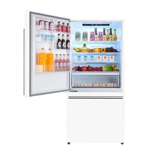 FORNO 2-Piece Appliance Package - 30-Inch Slide-In Induction Range and 31-Inch Refrigerator, Left Hinge in White with Stainless Steel Handle FBDL-014-07CAUS