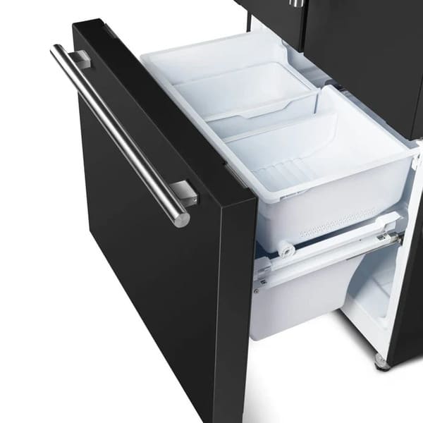 FORNO 2-Piece Appliance Package - 30-Inch Slide-In Induction Range and 30-Inch French Door Refrigerator in Black with Stainless Steel Handle FBDL-014-15CAUS