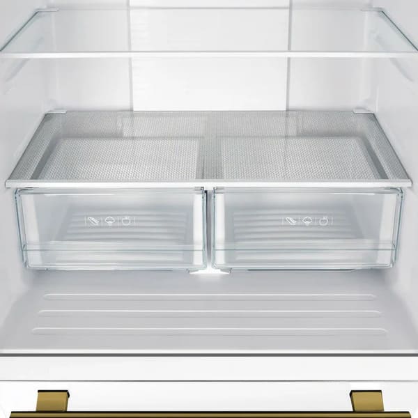 FORNO 2-Piece Appliance Package - 30-Inch Slide-In Induction Range and 30-Inch French Door Refrigerator in White with Antique Brass Handle FBDL-014-10CAUS