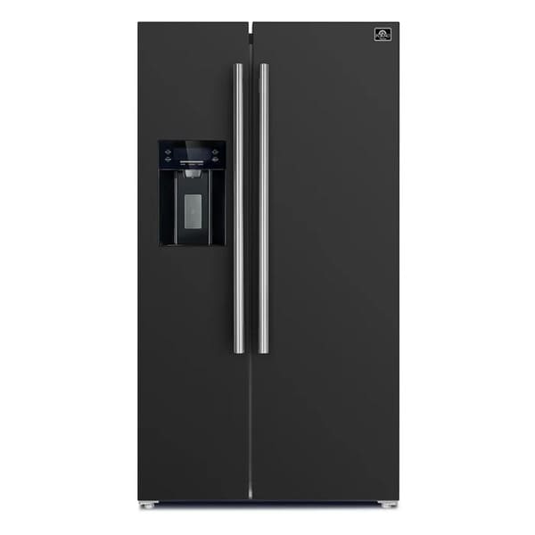 FORNO 2-Piece Appliance Package - 30-Inch Slide-In Induction Range and 36-Inch Side by Side Refrigerator with Water Dispenser in Black with Stainless Steel Handle FBDL-014-14CAUS