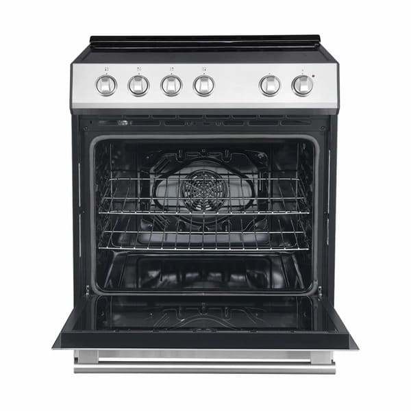 FORNO 3-Piece Appliance Package - 30-Inch Leonardo Espresso Electric Range, Refrigerator, & Dishwasher in Stainless Steel FBDL-007-01US