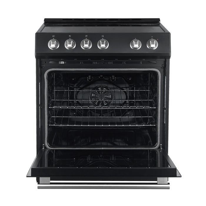 Forno Espresso Package - 30" Electric Range and Range Hood in Stainless Steel, Black, or White with Accents