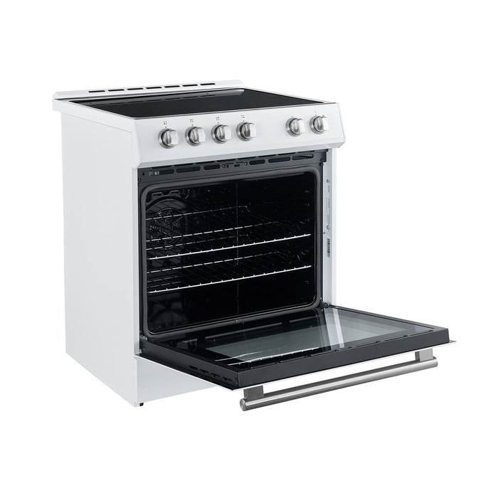 Forno Espresso Package - 30" Electric Range and Range Hood in Stainless Steel, Black, or White with Accents