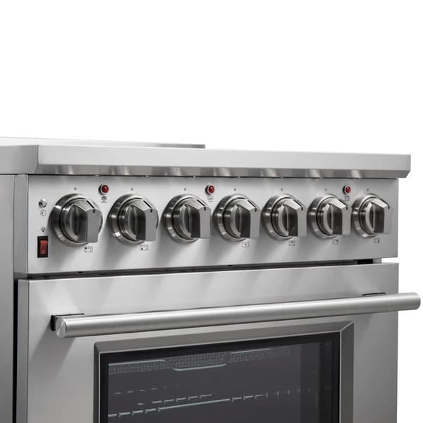 FORNO 2-Piece Appliance Package - 30-Inch Electric Range and 31-Inch Refrigerator, Right Hinge in Stainless Steel FBDL-013-01CAUS