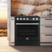 FORNO Premium 4-Piece Kitchen Bundle - Leonardo Espresso 30" Black Range, 30" Black Range Hood, 31" Black Bottom Freezer Refrigerator, 24" Black Built-In Dishwasher - FBDL-006-02CA