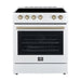FORNO Premium 3-Piece Kitchen Bundle - Leonardo Espresso 30" White Range, 30" White Range Hood, 31" White Refrigerator - FBDL-001-03CA