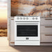 FORNO Premium 3-Piece Kitchen Bundle - Leonardo Espresso 30" White Range, 30" White Range Hood, 31" White Refrigerator - FBDL-001-03CA