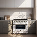 Forno Massimo 36 Inch Freestanding Dual Fuel Range in White with Antique Brass Accessories, 6 Burners, 5.36 cu. ft. Convection Oven