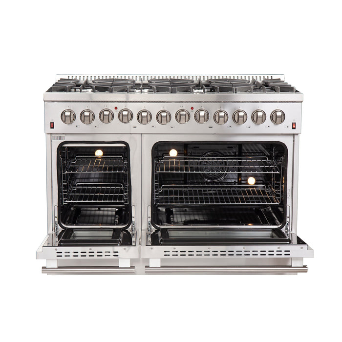 Forno Appliance Package - 48" Dual Fuel Range and 60" Refrigerator with Modern Grill Trim, FBDL-017-03CAUS