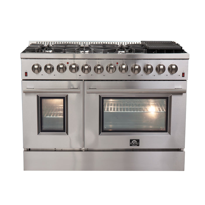 Forno Appliance Package - 48" Dual Fuel Range and 60" Refrigerator with Modern Grill Trim, FBDL-017-03CAUS