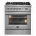 FORNO Premium 2-Piece Kitchen Bundle -Giovanni 30-inch Gas Range Stainless Steel, Forno Moena 36" French Door 19.2 Cu.Ft. Stainless Steel Refrigerator - FBDL-020-02US
