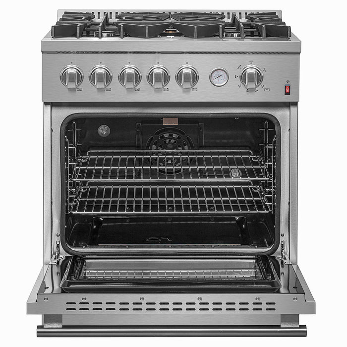 Forno Appliance Package - 30" Gas Range with Griddle, 31" Refrigerator and Tall Tub Dishwasher, FBDL-012-01CAUS