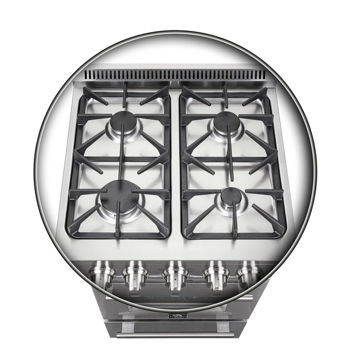 Forno Breno 24-Inch Freestanding Gas Range, Plug Included, Energy Efficient