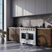 Forno Capriasca 36-Inch White Freestanding French Door Gas Range, 6 Burners, Convection Oven, Energy Efficient