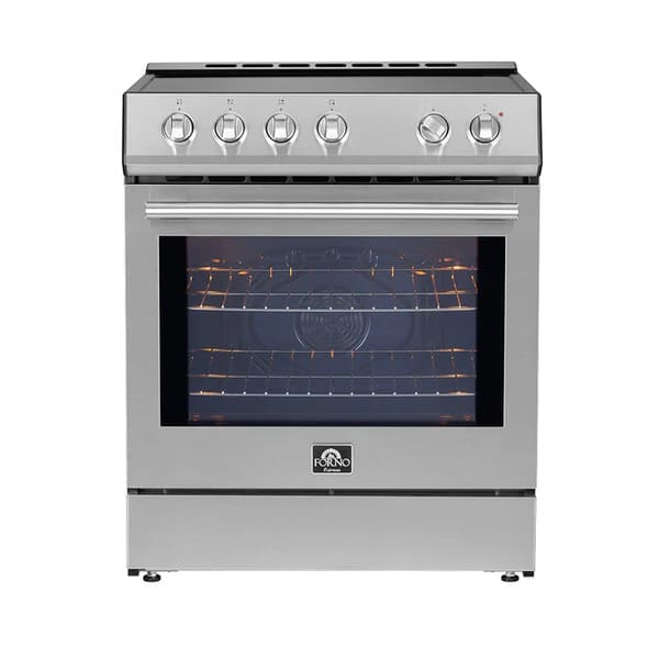 FORNO 2-Piece Appliance Package - 30-Inch Induction Range and 31-Inch Refrigerator, Left Hinge in Stainless Steel FBDL-014-02CAUS