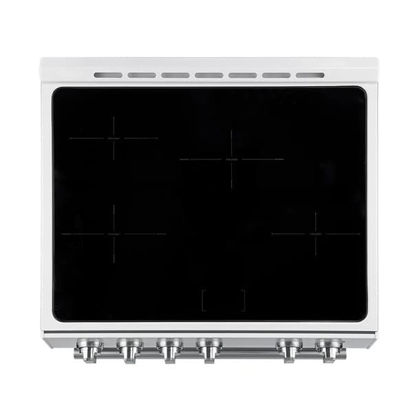 FORNO 2-Piece Appliance Package - 30-Inch Slide-In Induction Range and 31-Inch Refrigerator, Left Hinge in White with Stainless Steel Handle FBDL-014-07CAUS