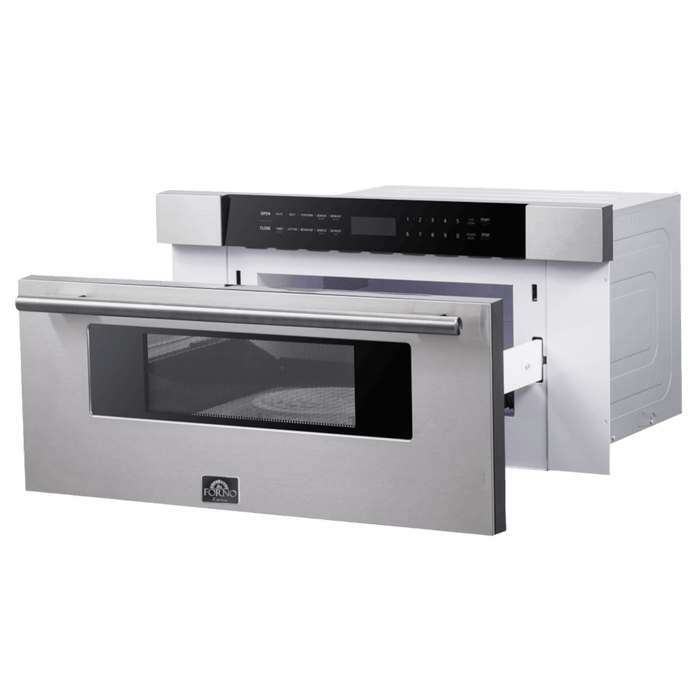 FORNO Capoliveri 30 Inch Stainless-Steel 1000 Watts Microwave Drawer 1.2 cu.ft. - FMWDR3000-30