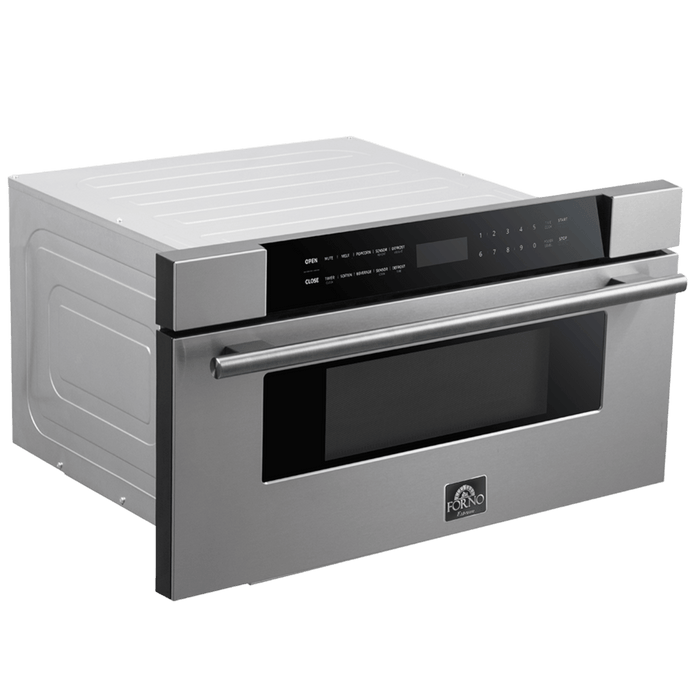 FORNO Capoliveri 30 Inch Stainless-Steel 1000 Watts Microwave Drawer 1.2 cu.ft. - FMWDR3000-30