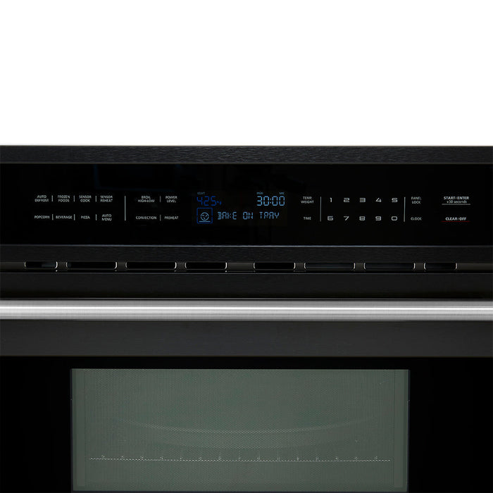 FORNO 2-Piece Kitchen Bundle - 30" Black Single Wall Oven (1333-30), 30" Black Microwave (3093-30)
