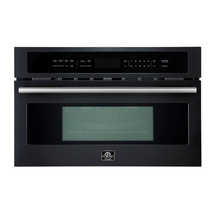 FORNO 2-Piece Kitchen Bundle - 30" Black Single Wall Oven (1333-30), 30" Black Microwave (3093-30)