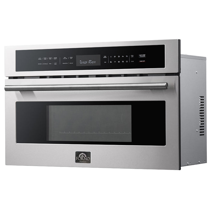 FORNO 2-Piece Kitchen Bundle - 30" Stainless Steel Single Wall (1333-30) Oven, 30" Stainless Steel Microwave (3093-30)