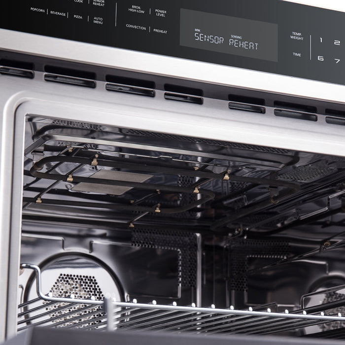 FORNO 2-Piece Kitchen Bundle - 30" Stainless Steel Single Wall (1333-30) Oven, 30" Stainless Steel Microwave (3093-30)