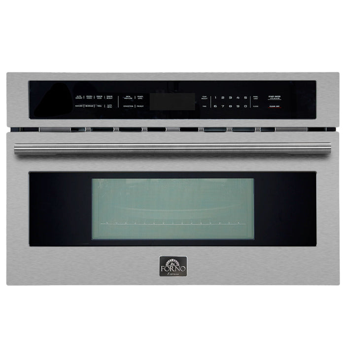 FORNO 2-Piece Kitchen Bundle - 30" Stainless Steel Single Wall (1333-30) Oven, 30" Stainless Steel Microwave (3093-30)