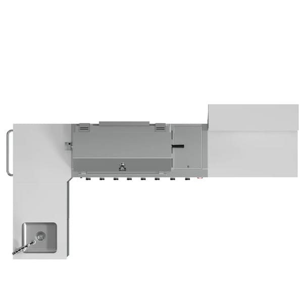 FORNO Bulnes Outdoor Kitchen 40-Inch BBQ 95,000 BTU, with 5 Burners, Sear & Rotisserie Infrared Side Burner, 1.8 cu.ft. Beverage Center & Black/White Countertops