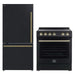 Forno 2-piece appliance package featuring a 30-inch electric range and a 31-inch refrigerator, both in a matching modern finish with sleek handles, displayed side by side for a coordinated kitchen setup.