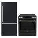 FORNO 2-piece appliance package featuring a 30-Inch Induction Range and a 31-Inch Right-Hinge Refrigerator in Black, shown together with matching finishes for a cohesive, modern kitchen design.