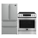 FORNO 2-piece appliance package featuring a 30-inch induction range and a 36-inch French door refrigerator in stainless steel, offering a sleek and energy-efficient kitchen setup with modern design and spacious storage.