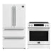 FORNO 2-Piece Appliance Package in white, featuring a 30-inch induction range and a 36-inch French door refrigerator with a sleek, modern finish—designed for a cohesive and stylish kitchen upgrade.