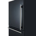 Side view of the Forno 31-inch refrigerator highlighting the sleek, modern handles extending vertically along the door edge for a streamlined and ergonomic design.