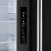 Close-up of the digital control panel inside the FORNO 30-Inch French Door Refrigerator in Black, featuring touch controls and LED display for easy temperature and settings adjustment.