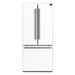 Front view of the FORNO 30-Inch French Door Refrigerator in White, featuring sleek French doors, minimalist handles, and a clean, modern white finish.