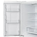 Close-up view of the FORNO 36-Inch French Door Refrigerator in White showing the interior door bins, designed for storing bottles, condiments, and other small items.