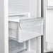 Interior view of the crisper drawer in the FORNO 36-Inch Side-by-Side Refrigerator with Water Dispenser in White, designed for optimal freshness and humidity control for fruits and vegetables.