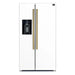 Front view of the FORNO 36-Inch Side-by-Side Refrigerator with Water Dispenser in White, featuring a sleek exterior with minimalist handles and an integrated water and ice dispenser.