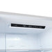  Close-up view of the control panel inside the FORNO Milano stainless steel French door refrigerator, showing a sleek digital interface with temperature settings, mode controls, and LED indicators for precise cooling management as part of the 4-Piece Appliance Package.