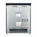 Rear view of the FORNO espresso electric range from the 4-Piece Appliance Package, showing the solid back panel with ventilation slots and utility access points for electrical connections, designed for safe and efficient installation in modern kitchens.