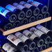 Avellina 48-in, 31.8 cu.ft. triple zone side-by-side Wine/Beverage cooler, 427 cans & 94 Wine bottles, Blue LED lights