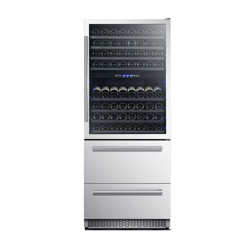 Forno Capraia 30-Inch Dual Temperature Zone Wine Cooler, Up to 144 Bottles, Two Refrigerated Drawers, Adjustable Temperature Zones